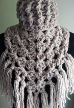 Load image into Gallery viewer, The Oversized Kerchief Cowl Scarf, Handmade Scarf, Crochet Scarf, Bandana Scarf, Triangular Scarf