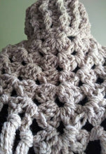 Load image into Gallery viewer, The Oversized Kerchief Cowl Scarf, Handmade Scarf, Crochet Scarf, Bandana Scarf, Triangular Scarf