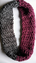 Load image into Gallery viewer, Plum and Grey Infinity Scarf, Multicolored Scarf, One Size
